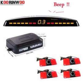 Koorinwoo Car LED display Car Parking Sensor Multicolor Set 4 System Sensors Car Reverse Radar Parktronic Sensors blind For Car