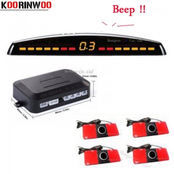 Koorinwoo Car LED display Car Parking Sensor Multicolor Set 4 System Sensors Car Reverse Radar Parktronic Sensors blind For Car