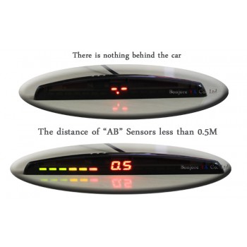Koorinwoo Car LED display Car Parking Sensor Multicolor Set 4 System Sensors Car Reverse Radar Parktronic Sensors blind For Car