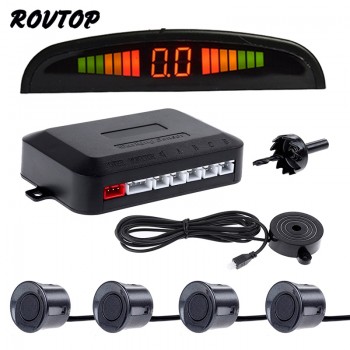 Rovtop Car Buzzer LED Dispaly Parking Sensor System Kit 4 Sensors 22mm For Car Reverse Backup Radar Monitor Detector System Z2