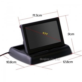Koorinwoo Parktronic Car Parking Sensors Night vision 8 LEDs Lights Car Rear view Camera 4.3 Inch Folding Monitor Screen Digital