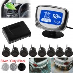 8 Rear Front View Car Parking Sensors Universal Auto Vehicles Reverse Backup Radar Kit System LCD Display Monitor