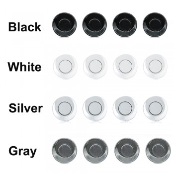 Car Parking Sensors Parktronics 4 Black/Silver/White 13mm Flat Sensors Reverse Backup Radar Sound Buzzer Alarm Adjustable Sound