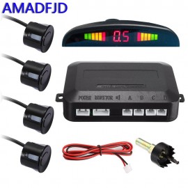 AMADFJD Car Auto LED Parking Sensor Kit with 4 Sensor Reverse Backup Car Parking Radar Monitor Detector System Display Backlight