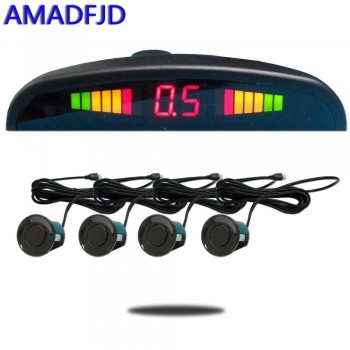 AMADFJD Car Auto LED Parking Sensor Kit with 4 Sensor Reverse Backup Car Parking Radar Monitor Detector System Display Backlight