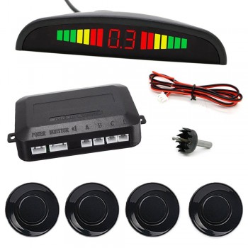 AMADFJD Car Auto LED Parking Sensor Kit with 4 Sensor Reverse Backup Car Parking Radar Monitor Detector System Display Backlight
