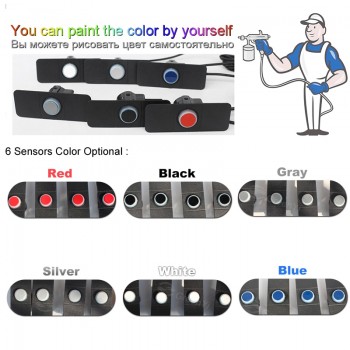 4pieces/lot Original Parking Sensors 16mm Flat Sensor Car Radar Parktronic assistance, Black Silver White Red Blue Gray