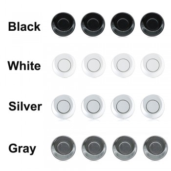 Car Parking Sensors Parktronics 4 Black/Silver/White 22mm Flat Sensors Reverse Backup Radar Sound Buzzer Alarm Adjustable Sound