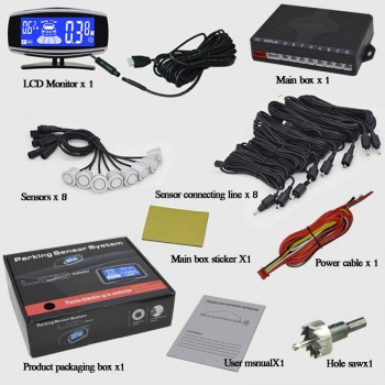 8/sensors NY5050 Car LCD Parking Sensor Kit Display for all cars parking car detector  parking assistance parking sensor