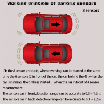 8/sensors NY5050 Car LCD Parking Sensor Kit Display for all cars parking car detector  parking assistance parking sensor