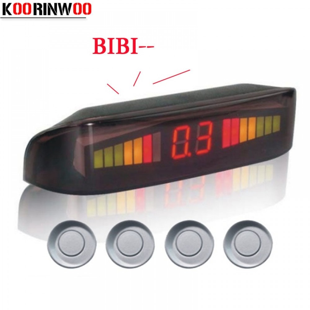 Koorinwo 2019 Parktronic 4 Probe Buzzer LCD Monitor Car Parking Sensor Kit Reverse Radar Sound Alert Indicator Parking System