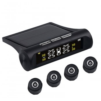 USB or Solar Charging Car TPMS Tire Pressure Monitoring System HD Digital LCD Display Auto Alarm tool Wireless 4 external Sensor