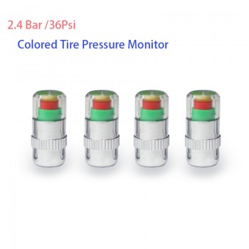 Vexverm 4PCS 2.4Bar 36PSI Car Auto Tire Pressure Monitor Valve Stem Caps Sensor Indicator Eye Alert Diagnostic Tools Kit