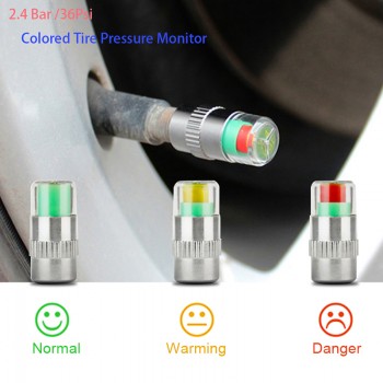 4 Pieces Car Tire Pressure Monitor Auto Alert Valve Stem Sensor Indicator Caps Tire Pressure Monitoring System