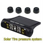 Digital Solar TPMS Tire Pressure Monitor System LCD Display 4 External Sensor Auto Alarm Security Adapter for VW Toyota BMW Audi