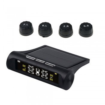 Solar Power Car TPMS Tyre Pressure Monitoring System charging Real-time Monitoring Tire Security Alarm Systems