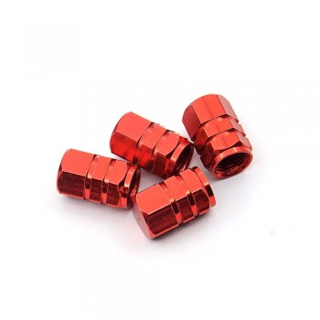 4pcs/set Aluminium alloy Car Tire Valve Caps Red Color Car-Styling Tyre Stems Air Caps Auto Wheel Cover Tire Accessories