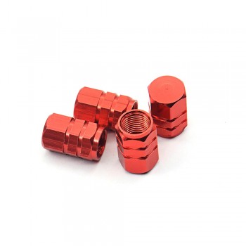 4pcs/set Aluminium alloy Car Tire Valve Caps Red Color Car-Styling Tyre Stems Air Caps Auto Wheel Cover Tire Accessories