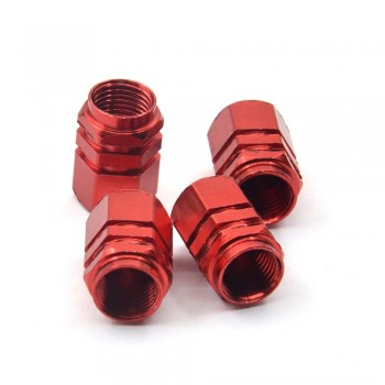 4pcs/set Aluminium alloy Car Tire Valve Caps Red Color Car-Styling Tyre Stems Air Caps Auto Wheel Cover Tire Accessories