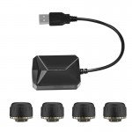 Car TPMS Tire Pressure Monitor Alarm System Kit with 4 External Sensors for Android Video Player Auto Security Alarm Systems USB