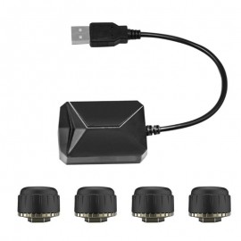 Car TPMS Tire Pressure Monitor Alarm System Kit with 4 External Sensors for Android Video Player Auto Security Alarm Systems USB