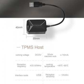 Car TPMS Tire Pressure Monitor Alarm System Kit with 4 External Sensors for Android Video Player Auto Security Alarm Systems USB
