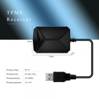 Powerful TPMS USB Android Tire Pressure Monitoring System with 4 External Sensors 5V 116 psi Tyle Alarm System For Most Vehicles
