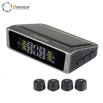 Ownice Car Solar tpms Internal External Sensor wireless Tire Pressure Monitoring alarm System Digital LCD Color Display