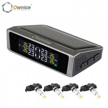 Ownice Car Solar tpms Internal External Sensor wireless Tire Pressure Monitoring alarm System Digital LCD Color Display