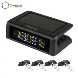 Ownice Smart Wireless Car TPMS security Tyre Pressure Monitoring alarm System Solar Power Digital 4 External Internal Sensor