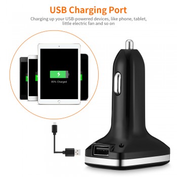 C100 Car Tire Pressure Monitoring System Cigarette Lighter Plug TPMS LCD Display Waterproof 4 External Sensors USB Charging