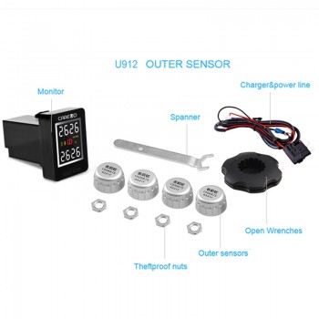 For Toyota CAREUD Tire Pressure Alarm Diagnostic-tool TPMS Replaceable Battery  LCD Display Tire Pressure Monitoring System