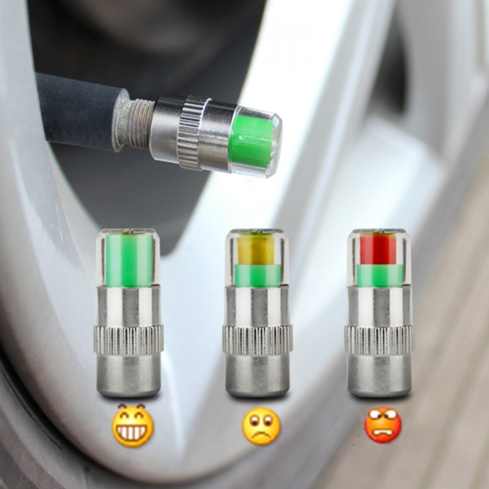4PCS 2.0Bar 30PSI Car Auto Tire Pressure Monitor Valve Stem Caps Sensor Indicator Eye Alert Diagnostic Tools Kit