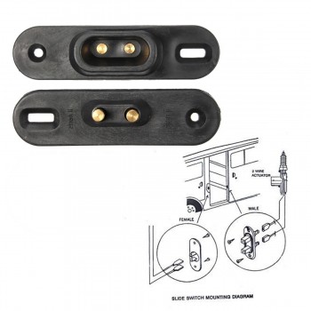 Newest 2pcs Black Sliding Door Contact Switch For Van Central Locking Systems Car Alarm