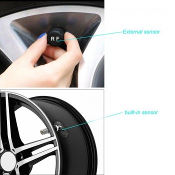 VODOOL Smart Car TPMS Tire Pressure Monitor System Solar Charging LCD Digital Display Temperature Warning Security Alarm System