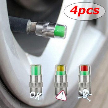 4Pcs Car Tyre Tire Pressure Gauge Monitor Indicator TPMS Monitoring Cap Sensor Wheel Air Press Alert Diagnostic Tool Dropship