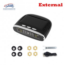 Car TPMS tire pressure monitor round wireless tire pressure monitoring alarm system LCD color display two installation methods