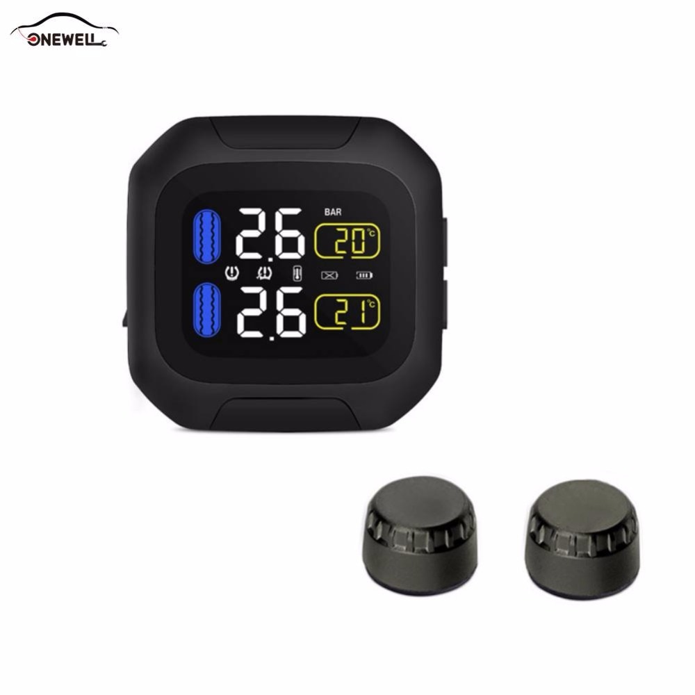 Original Engine Tire Pressure Monitoring System Wireless  TPMS Motorcycle Tire Alarm 2 External Sensor Moto Tools New