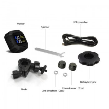 Original Engine Tire Pressure Monitoring System Wireless  TPMS Motorcycle Tire Alarm 2 External Sensor Moto Tools New