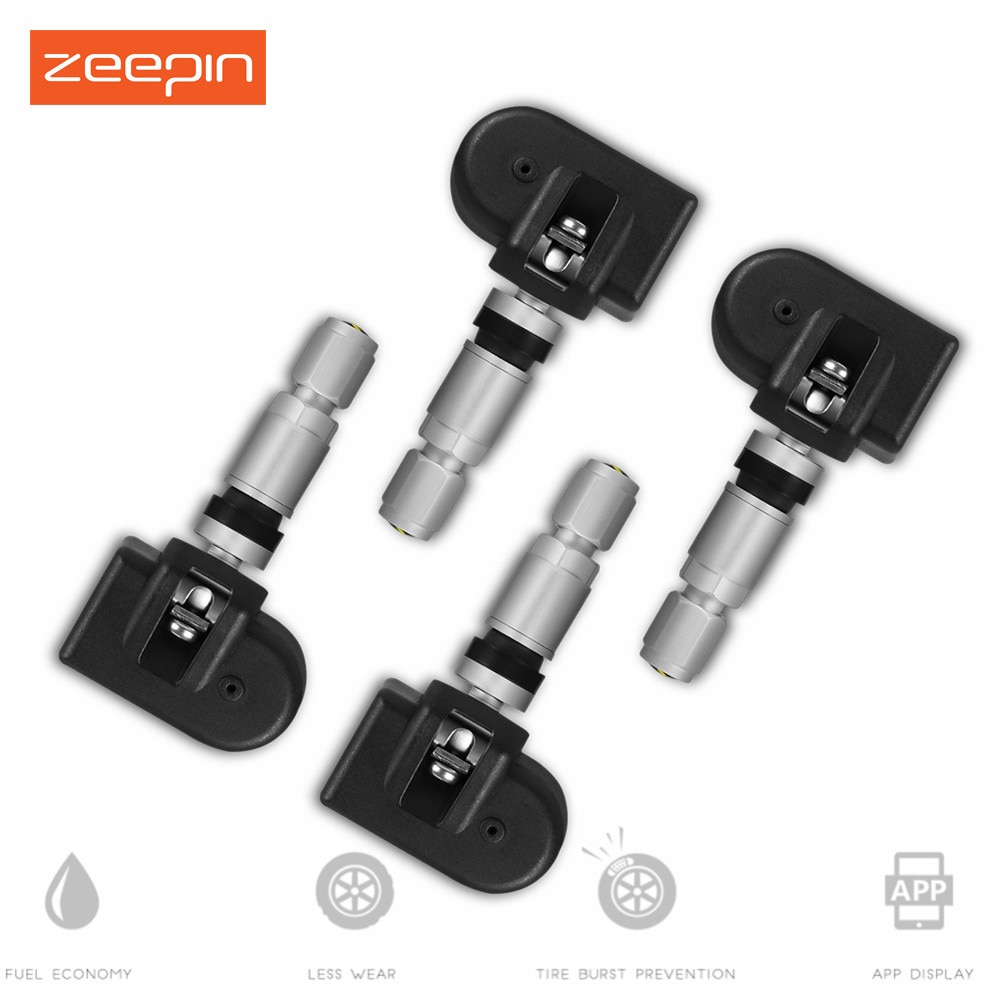 ZEEPIN BLE TPMS Bluetooth Low Energy App Display Car Tire Pressure Monitor System 4 Internal Sensors Suitable for iOS / Android