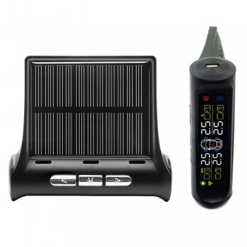 Newly Solar TPMS Car Tire Pressure Alarm Monitor System Display 4 Internal / External Sensor Temperature