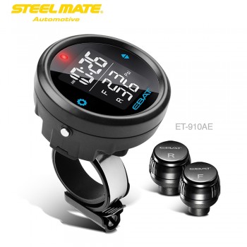 Steelmate Motorcycle TPMS Tire Pressure Monitor System EBAT ET-910AE 2-sensor Wireless LCD Display Moto alarm system