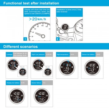 Steelmate Motorcycle TPMS Tire Pressure Monitor System EBAT ET-910AE 2-sensor Wireless LCD Display Moto alarm system