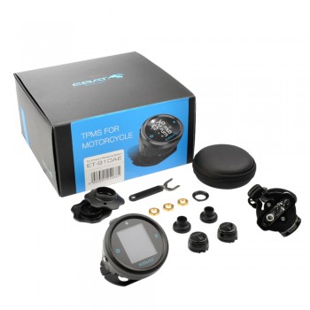 Steelmate Motorcycle TPMS Tire Pressure Monitor System EBAT ET-910AE 2-sensor Wireless LCD Display Moto alarm system