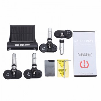 Car Solar TPMS Wireless Tire Pressure Monitoring System +4 External Sensors Digital LCD Display Auto Security Alarm System
