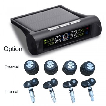 Solar Energy Smart Car TPMS Tire Pressure Monitoring System Digital LCD Display Auto Security Alarm Systems with Sensor