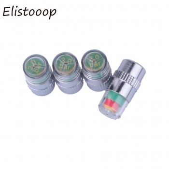 Elistooop 4Pcs/Lot 2.0 Bar 30PSI Air Warning Alert Tire Valve Pressure Sensor Monitor Light Cap Indicator For Cars