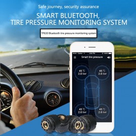 Handsfree Car Bluetooth TP630 TPMS Tire Pressure PSI BAR Temperature Alarm System With 4 External Sensors for iPhone ISO Android