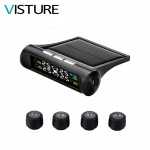2018 New Car Tire Pressure Alarm Monitor System Solar Power TPMS 4 External Sensor Temperature Alert Sun Energy Visture T06W