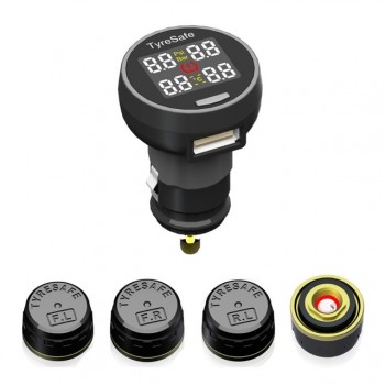 On sale Tyresafe TP200 TPMS with USB socket Tire Tyre Pressure monitoring system monitor Support Bar and PSI